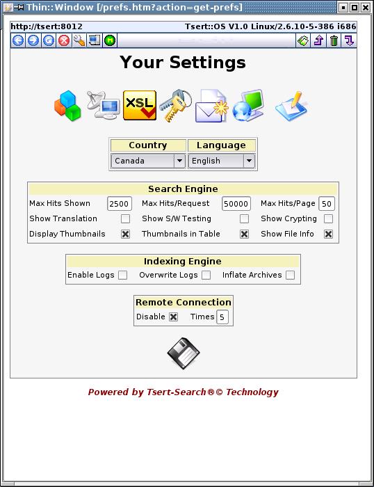 Tsert::OS preferences